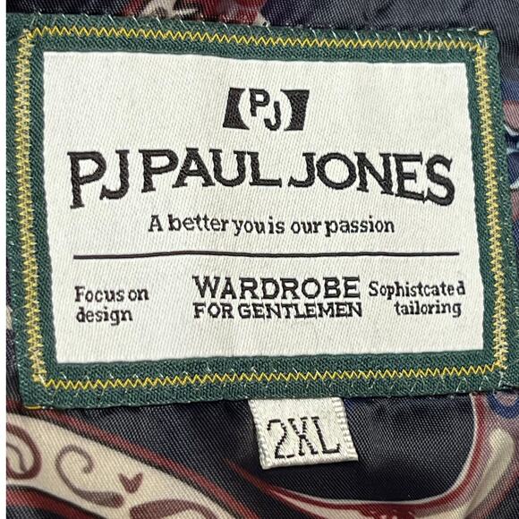 PJ Paul Jones Men’s XXL Blue White Windowpane Check 2 Button Long Sleeve Blazer - Picture 3 of 9